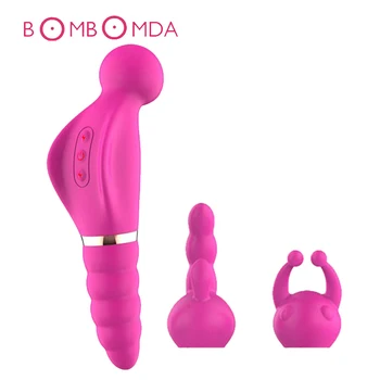 Çift Kafaları AV Çubuk Yapay Penis Vibratörler 2 şapka Klitoris Teşvik Meme Masajı Vibratör Bayanlara Seks Oyuncakları Kadın Masturbator