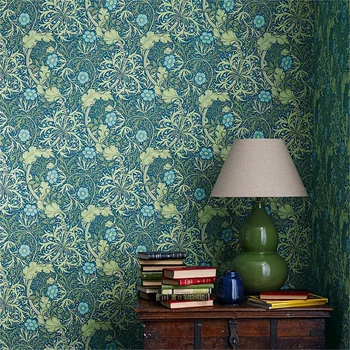 Özel Amerikan Fransız Vintage Pastoral Çiçek duvar kağıtları Oturma Odası Yatak Odası Restoran Arka Plan ev dekor duvar çıkartmaları