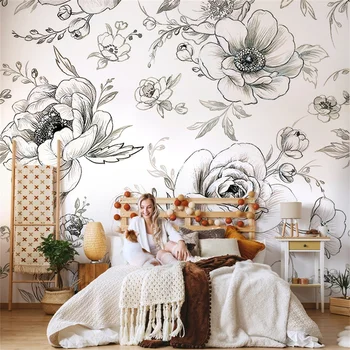 özel papel de parede 3D hayvan çiçekler ve kuşlar duvar kağıdı oturma odası yatak odası ev sanat duvar kağıtları duvar kağıtları ev dekor